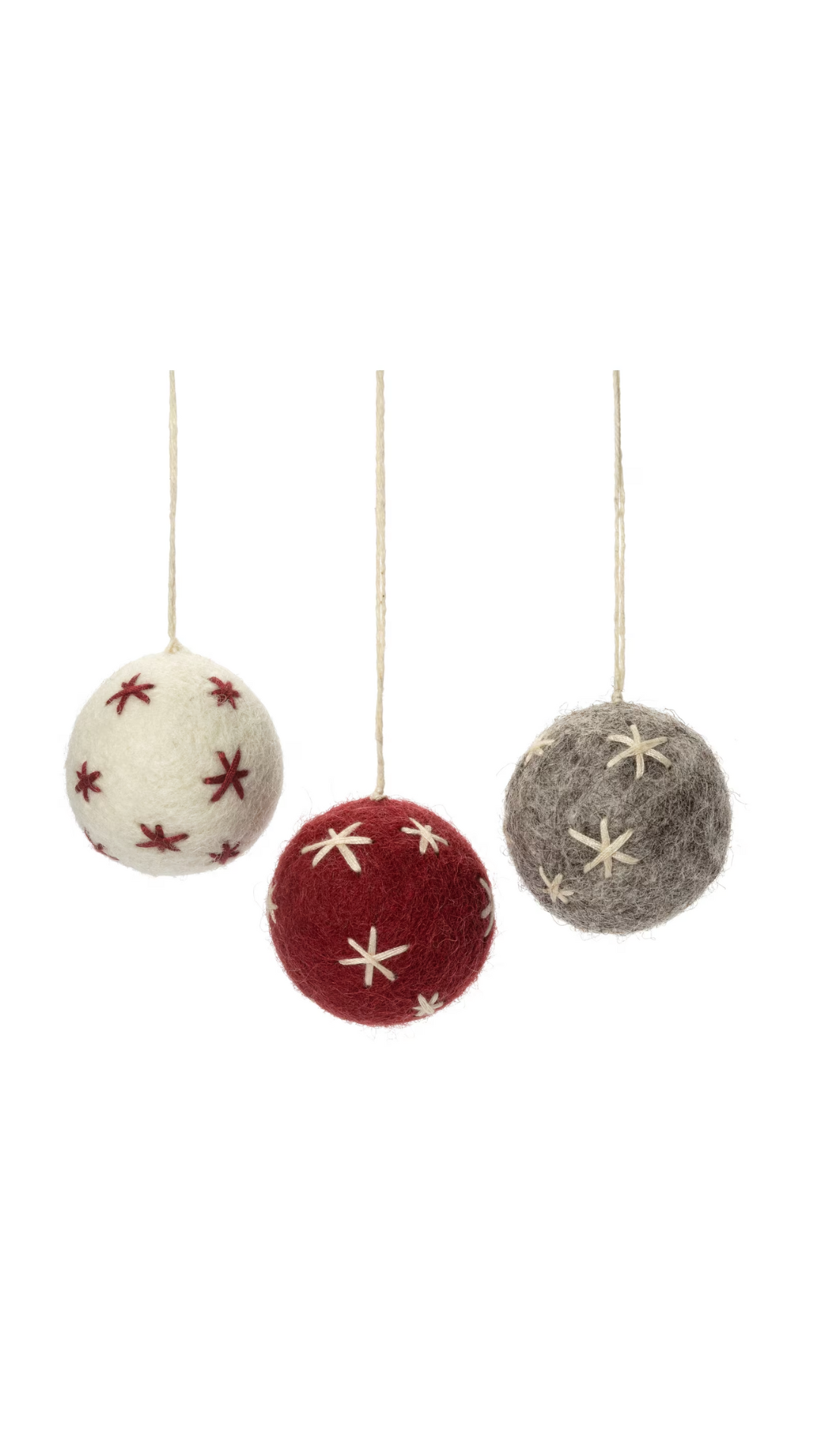Filzanhänger Christbaumkugeln 3er Set