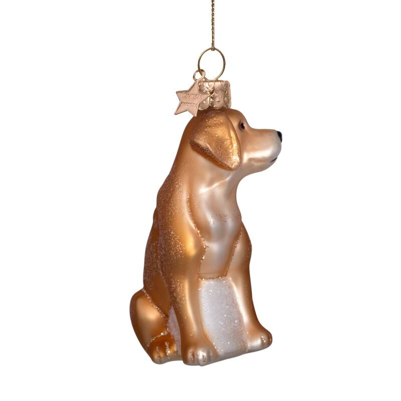 Mundgeblasener Weihnachtsbaumanhänger blond matt labrador