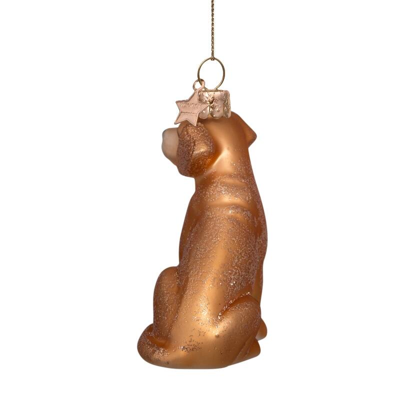 Mundgeblasener Weihnachtsbaumanhänger blond matt labrador