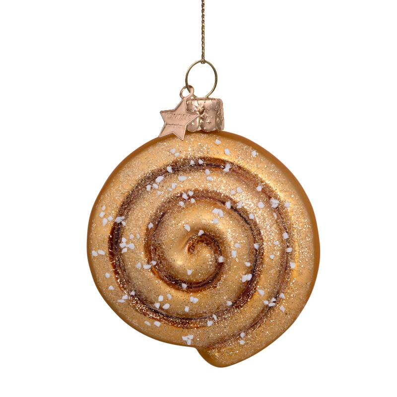 Mundgeblasener Weihnachtsbaumanhänger matt cinnamon roll