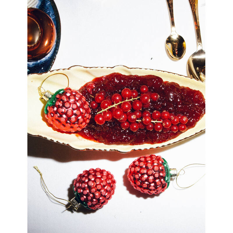 Mundgeblasener Weihnachtsbaumanhänger raspberry