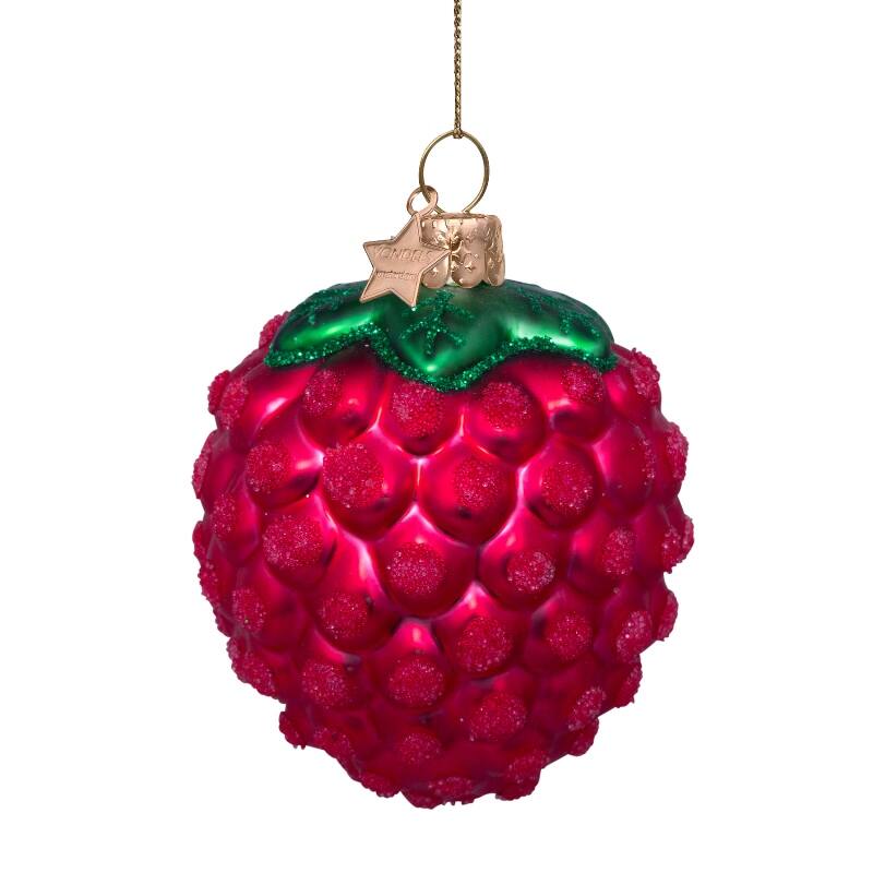 Mundgeblasener Weihnachtsbaumanhänger raspberry