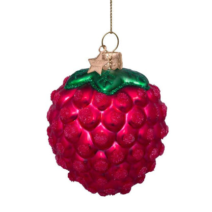Mundgeblasener Weihnachtsbaumanhänger raspberry