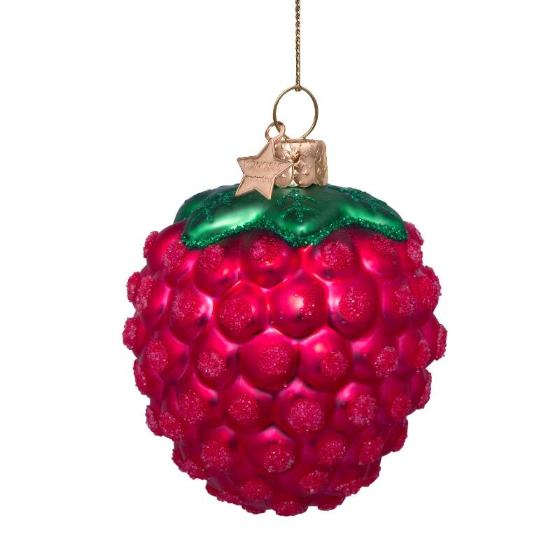 Mundgeblasener Weihnachtsbaumanhänger raspberry