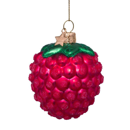 Mundgeblasener Weihnachtsbaumanhänger raspberry