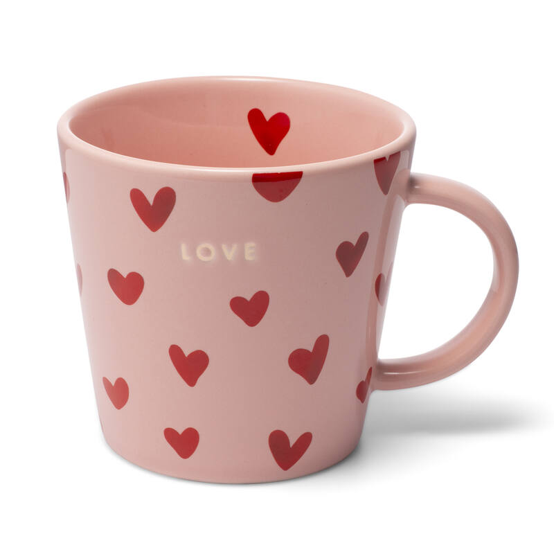Keramik Tasse Hearts LOVE pink