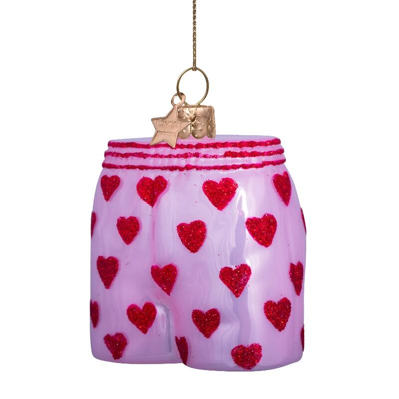 Mundgeblasener Weihnachtsbaumanhänger soft pink boxer shorts
