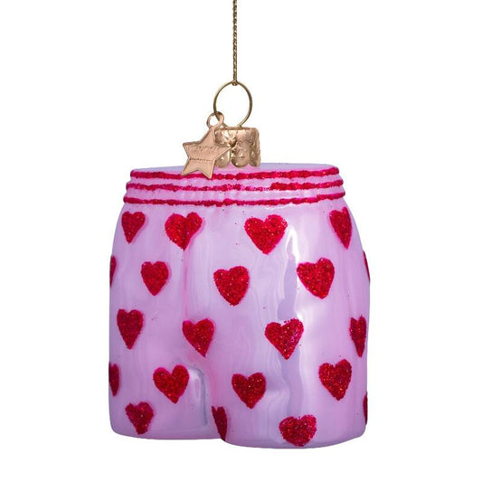 Mundgeblasener Weihnachtsbaumanhänger soft pink boxer shorts