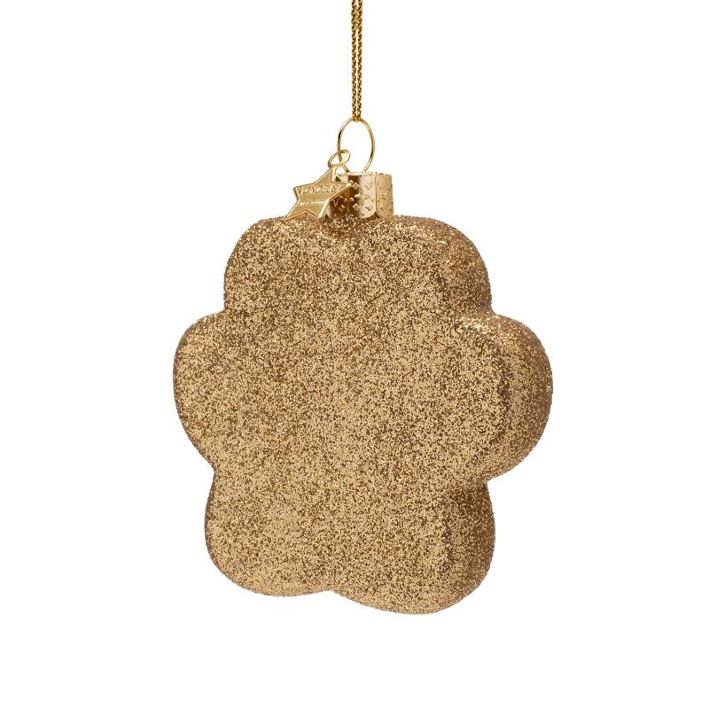 Mundgeblasener Weihnachtsbaumanhänger brown dog paw