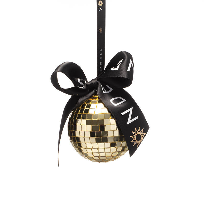 Weihnachtsbaumanhänger Discokugel Gold