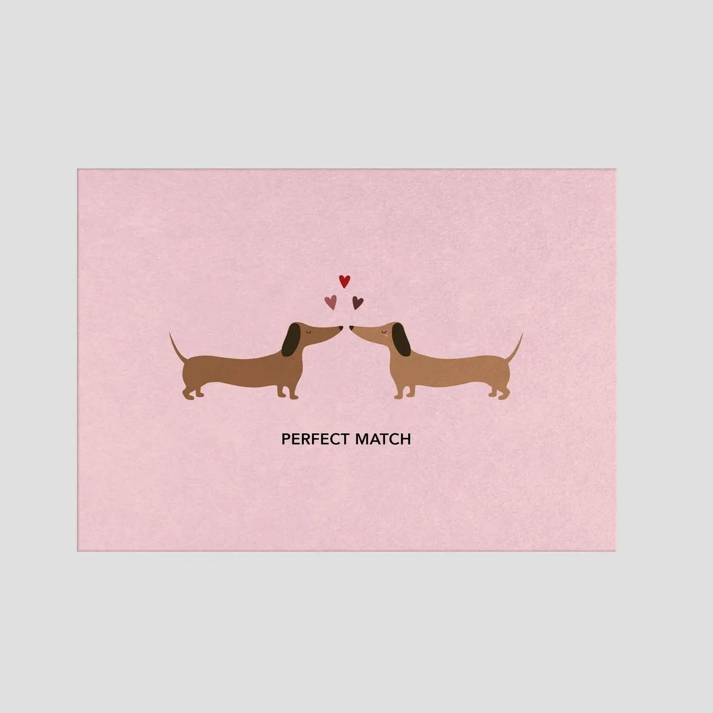 Postkarte Dackel perfect match