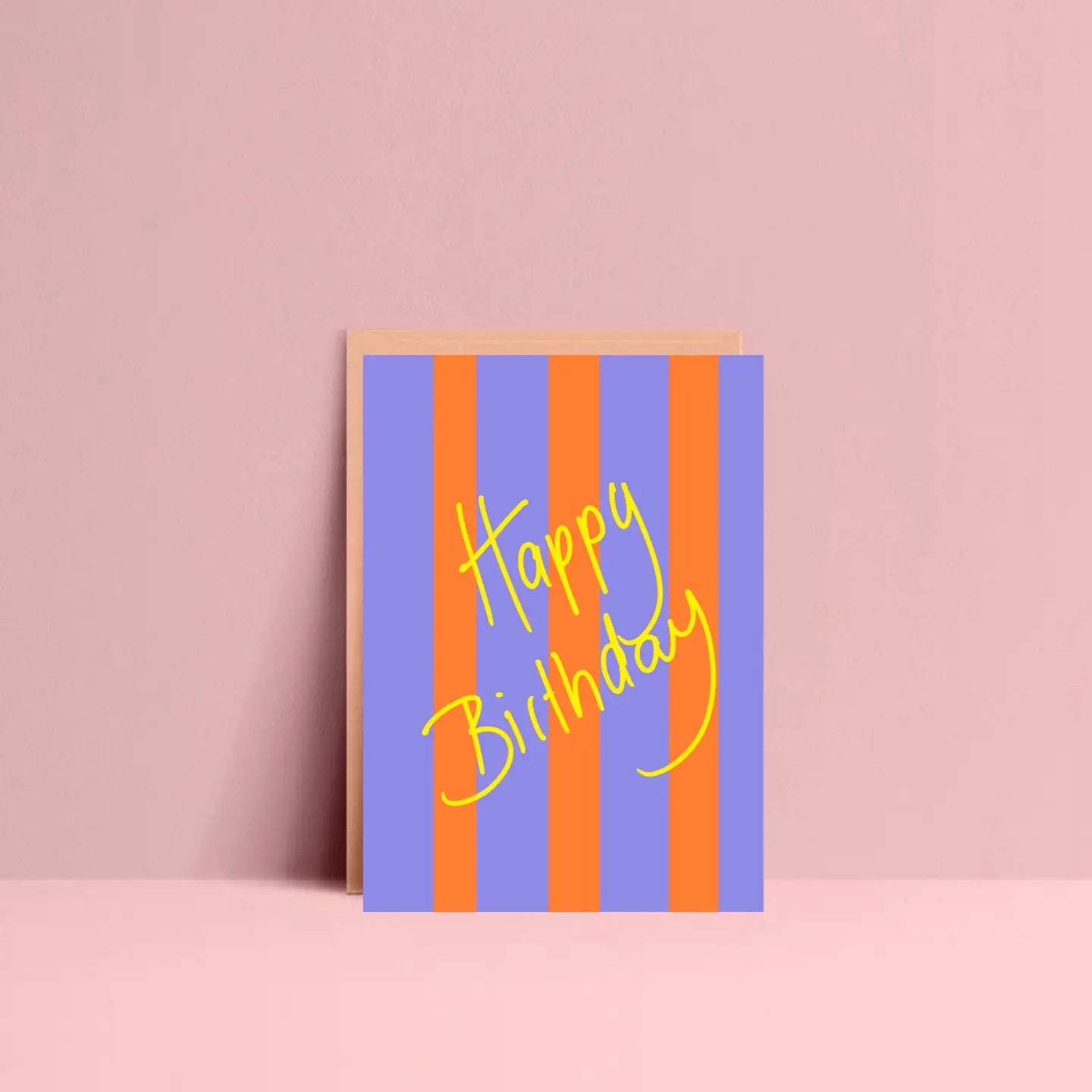 Postkarte Happy Birthday Stripes