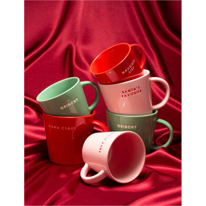 Keramik Tasse Naughty List Red