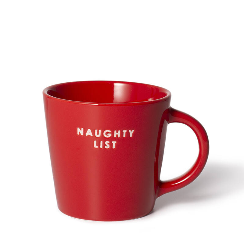 Keramik Tasse Naughty List Red