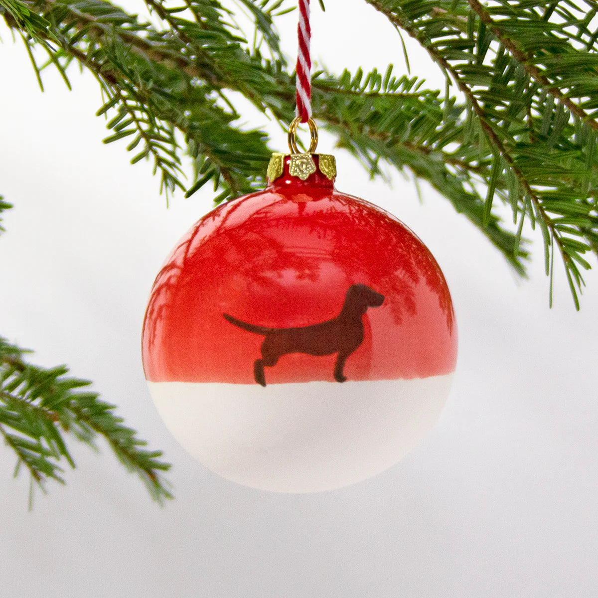 Christbaumkugel Rot Dackel