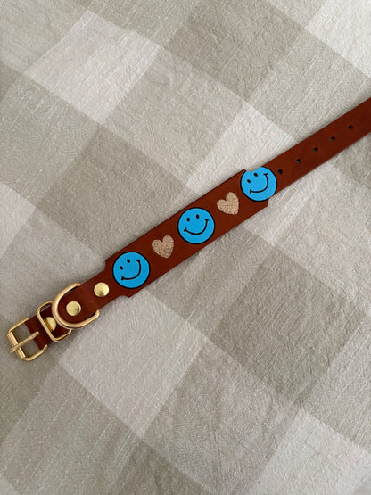 Leder Halsband HAPPY - Sofortkauf