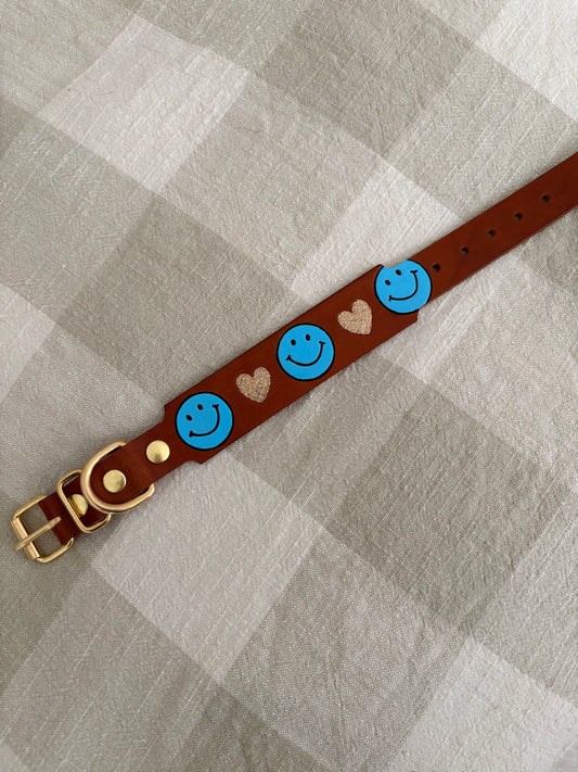 Leder Halsband HAPPY - Sofortkauf