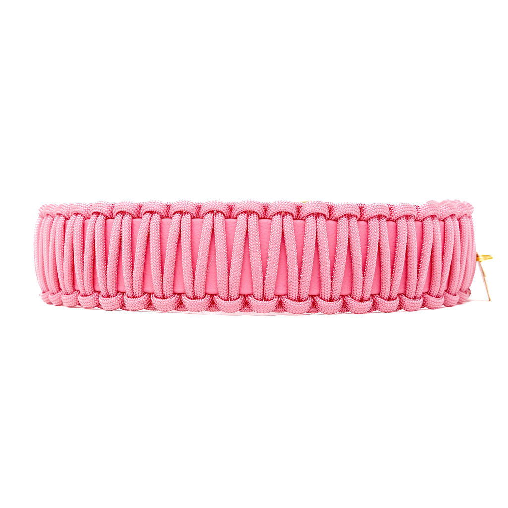 Biothane/Paracord Halsband Pastellrosa/Pastellrosa