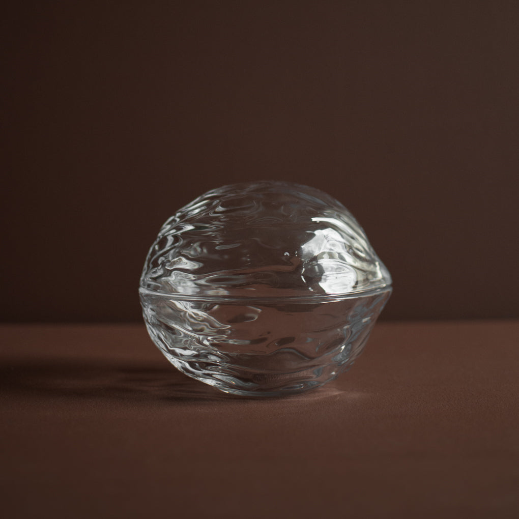 Walnut Schale mit Deckel Clear