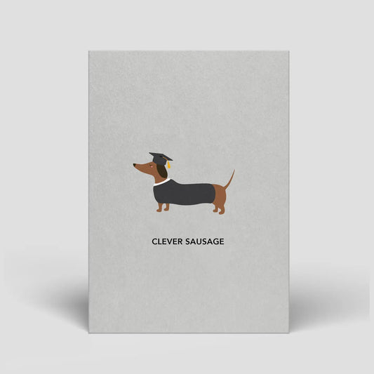 Postkarte Dackel zum Abschluss