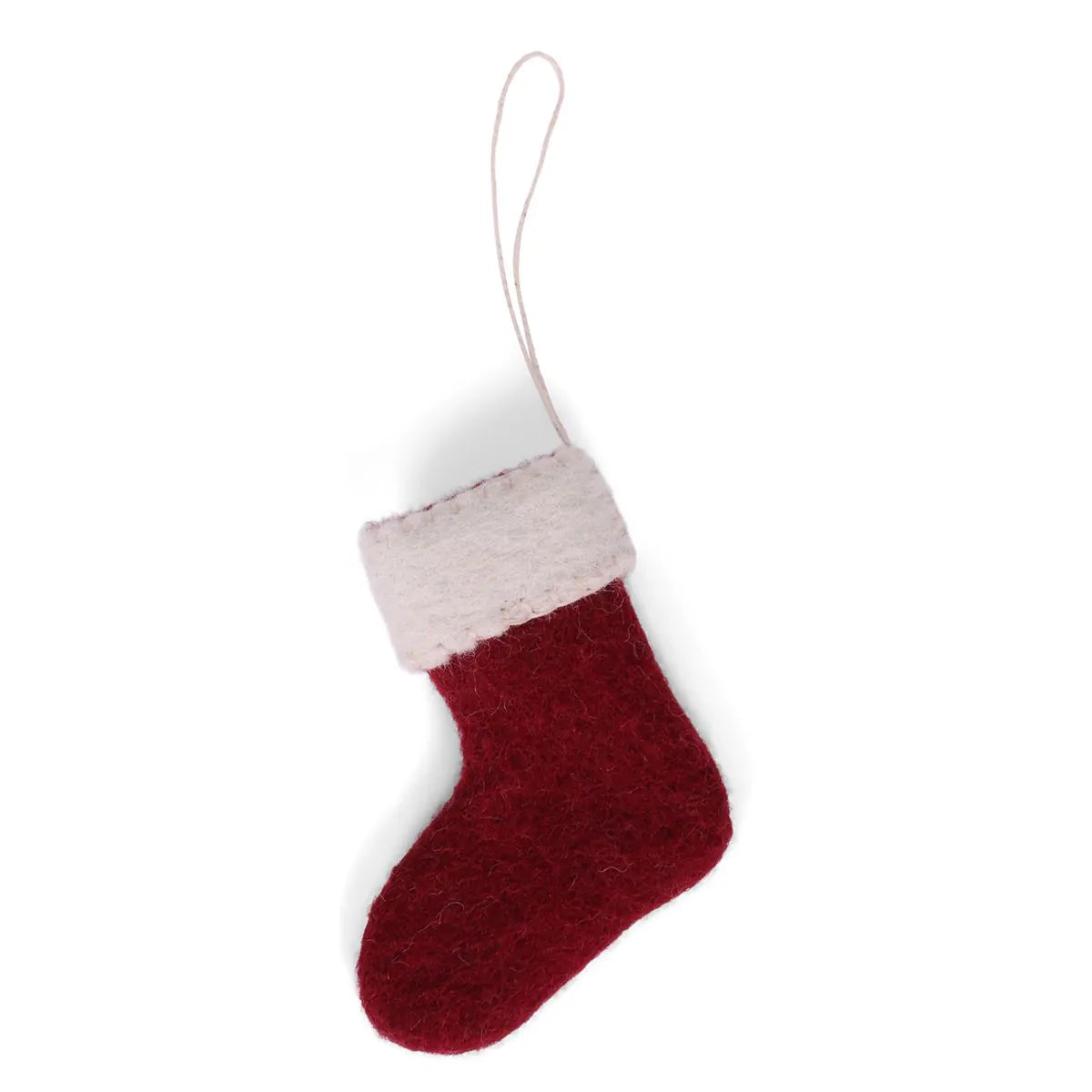 Filzanhänger mini Weihnachtsstrumpf rot
