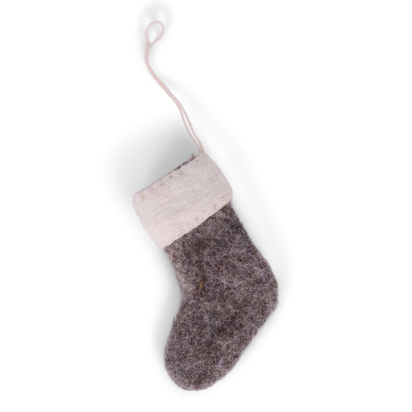 Filzanhänger mini Weihnachtsstrumpf grau