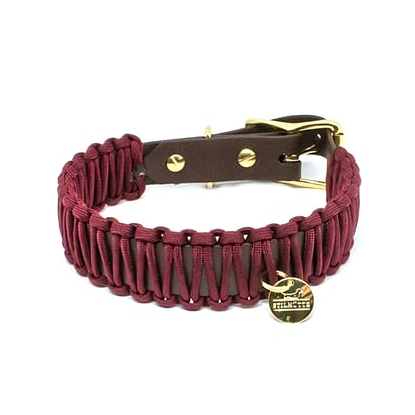 Biothane/Paracord Halsband Dunkelbraun/Dunkelrot